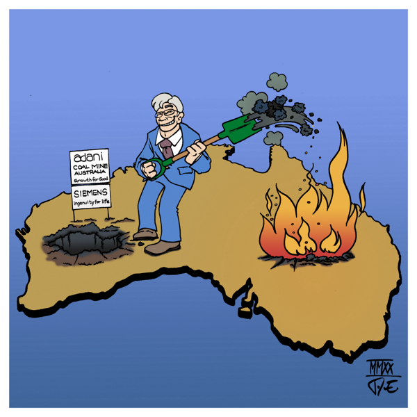 Australien Waldbrände Klimakatastrophe Umweltkatastrophe Siemens Adani Kohlemine Kohle Kohlekraft Kohleausstieg Klimaziele CO2-Ausstoß Energiewende Verkehrswende #SiemensFuelsFires
