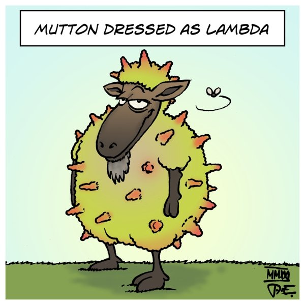 Corona Covid Lambda Lamb play on words mutton sheep C.37 SARS-CoV-2 virus mutation